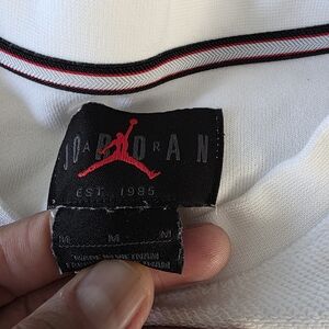 Jordan White Shirt with Black and Red Accents